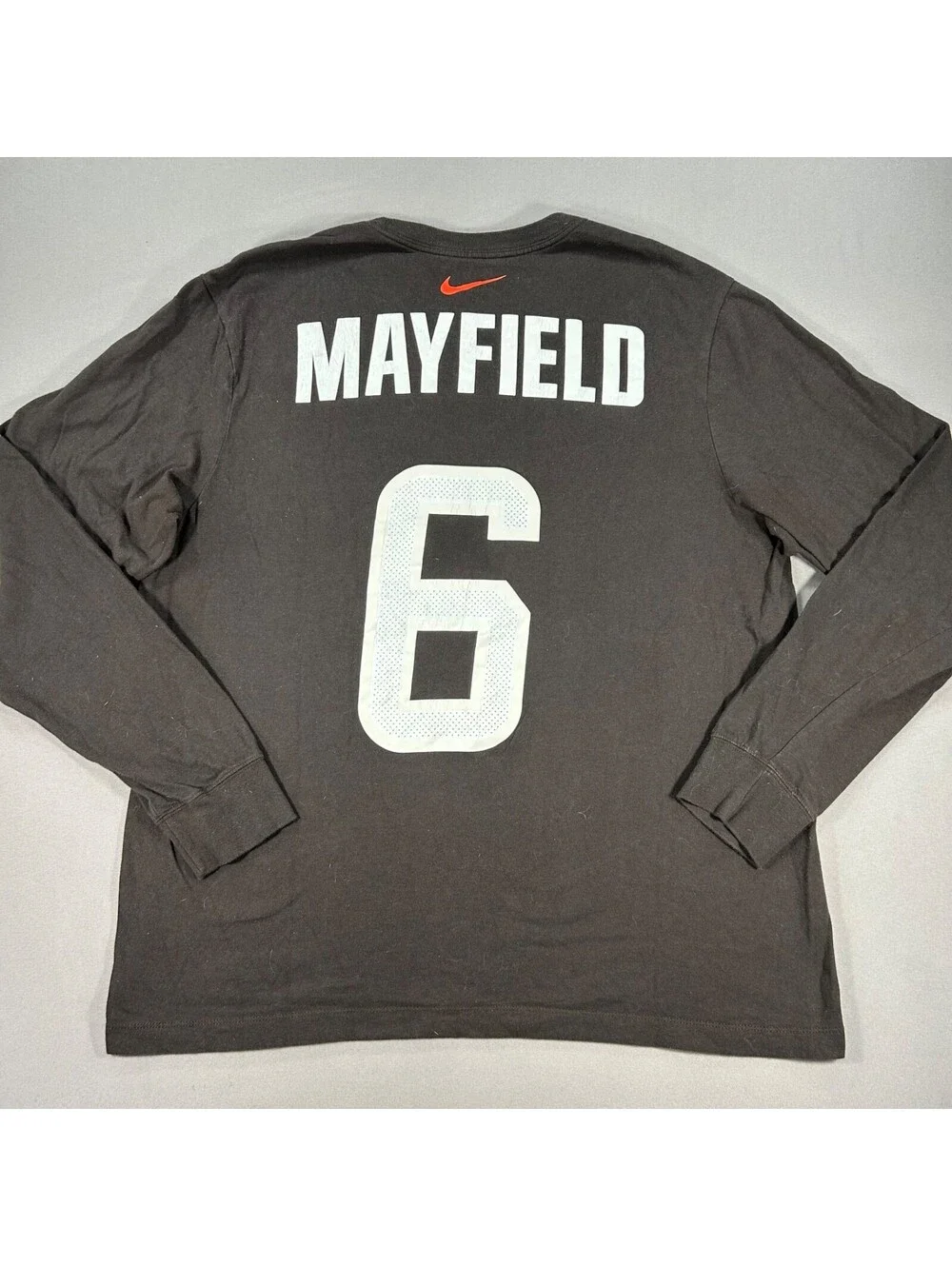 Nike Cleveland Browns Baker Mayfield #6 T Shirt Men’s Large Brown NFL